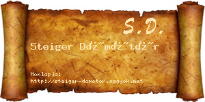 Steiger Dömötör névjegykártya